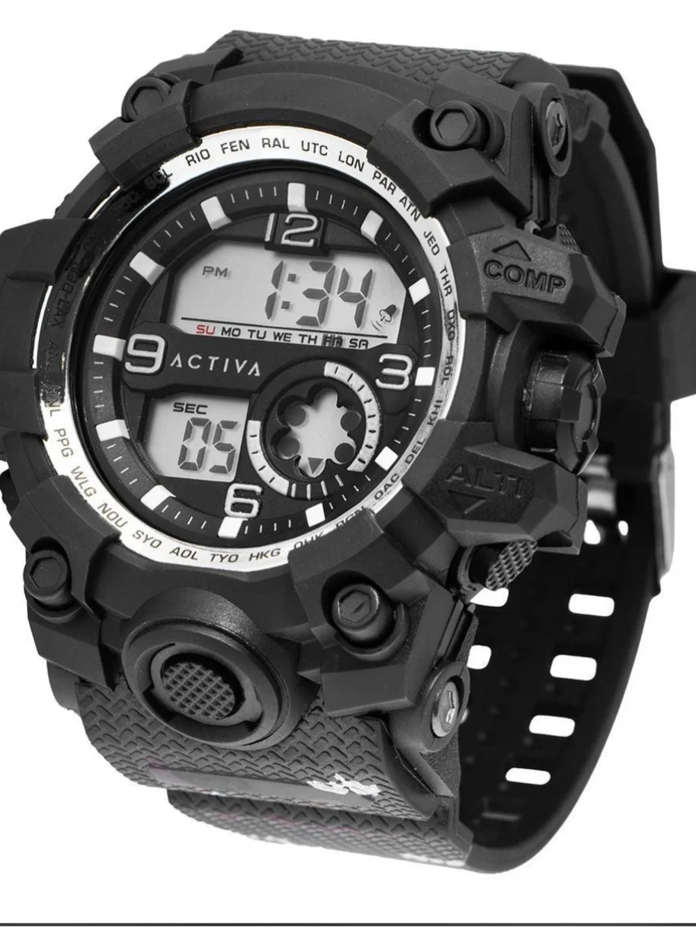 Activa Men’s Black Digital-Analog Sport Watch